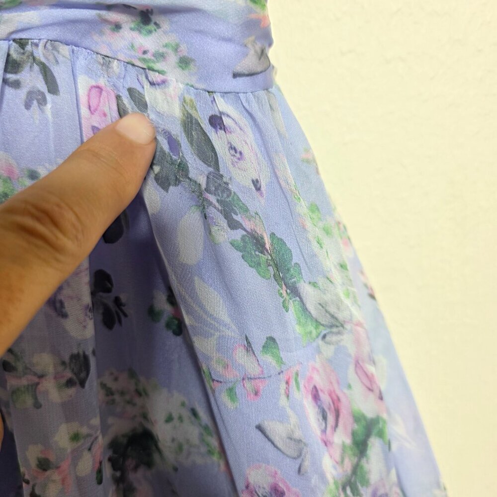 Ieena for Mac Duggal Ruffle Tiered Cut-Out Floral Chiffon Dress Size 4 MSRP $498 - Picture 12 of 12